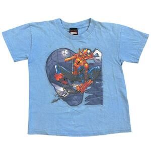 Spider-Man Marvel Vintage Y2K Glitter Web Graphic T-shirt